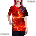 Earthy Brown Abstract Graphic Print 3D Fashion Casual Unisex Tee Shirt Styles