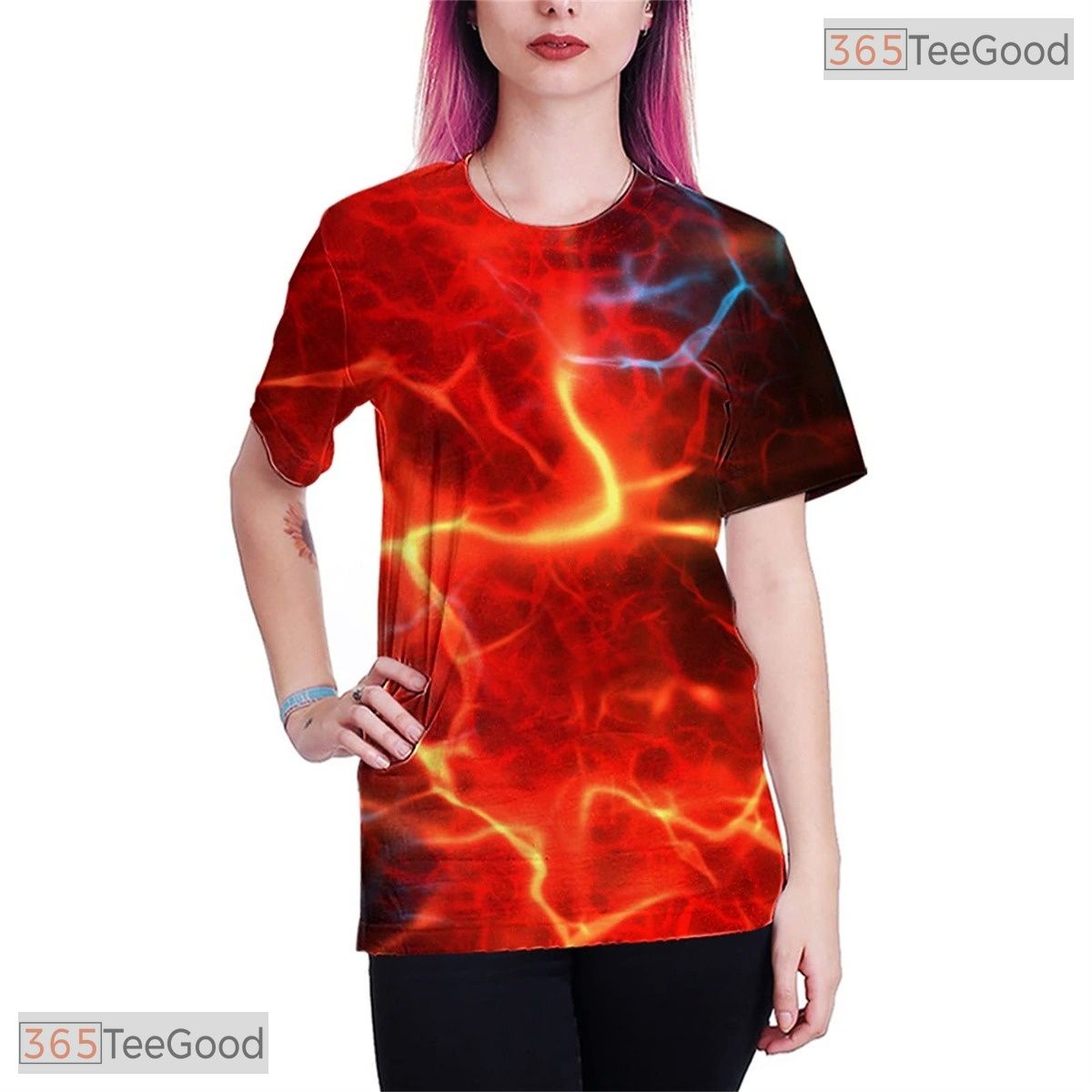 Earthy Brown Abstract Graphic Print 3D Fashion Casual Unisex Tee Shirt Styles