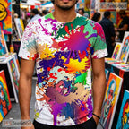 Crisp White Abstract Graphic Pattern 3D Printed Casual Unisex Tee Shirt Styles