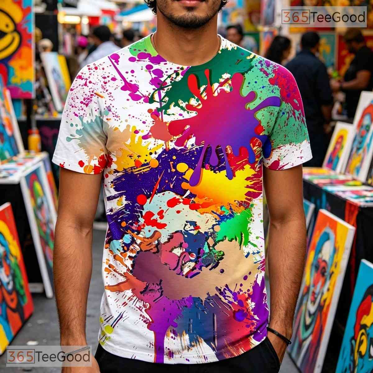 Crisp White Abstract Graphic Pattern 3D Printed Casual Unisex Tee Shirt Styles