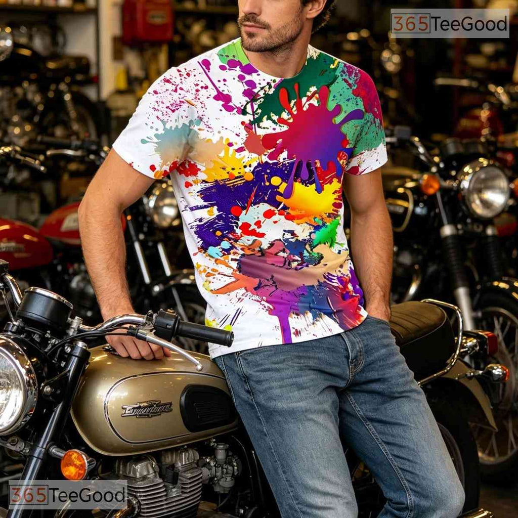 Crisp White Abstract Graphic Pattern 3D Printed Casual Unisex Tee Shirt Styles
