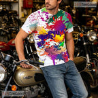 Crisp White Abstract Graphic Pattern 3D Printed Casual Unisex Tee Shirt Styles