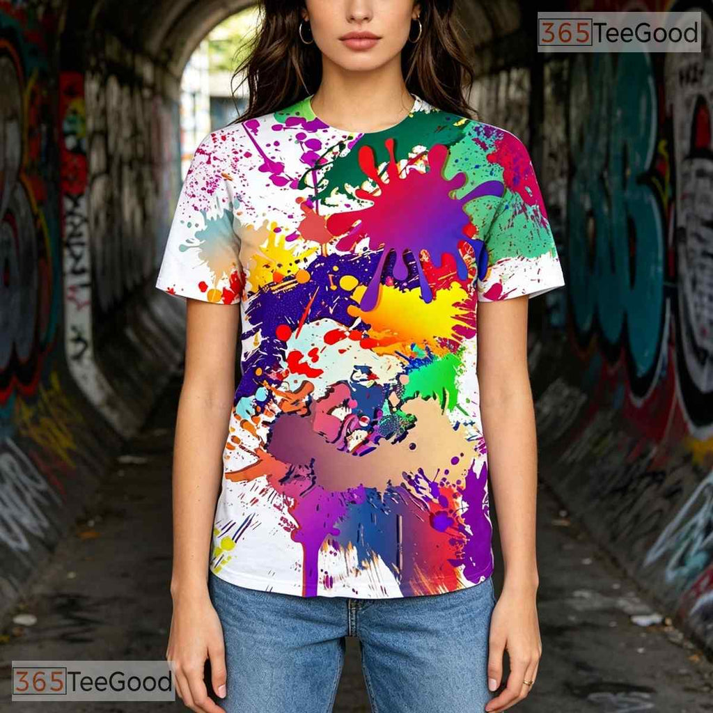 Crisp White Abstract Graphic Pattern 3D Printed Casual Unisex Tee Shirt Styles