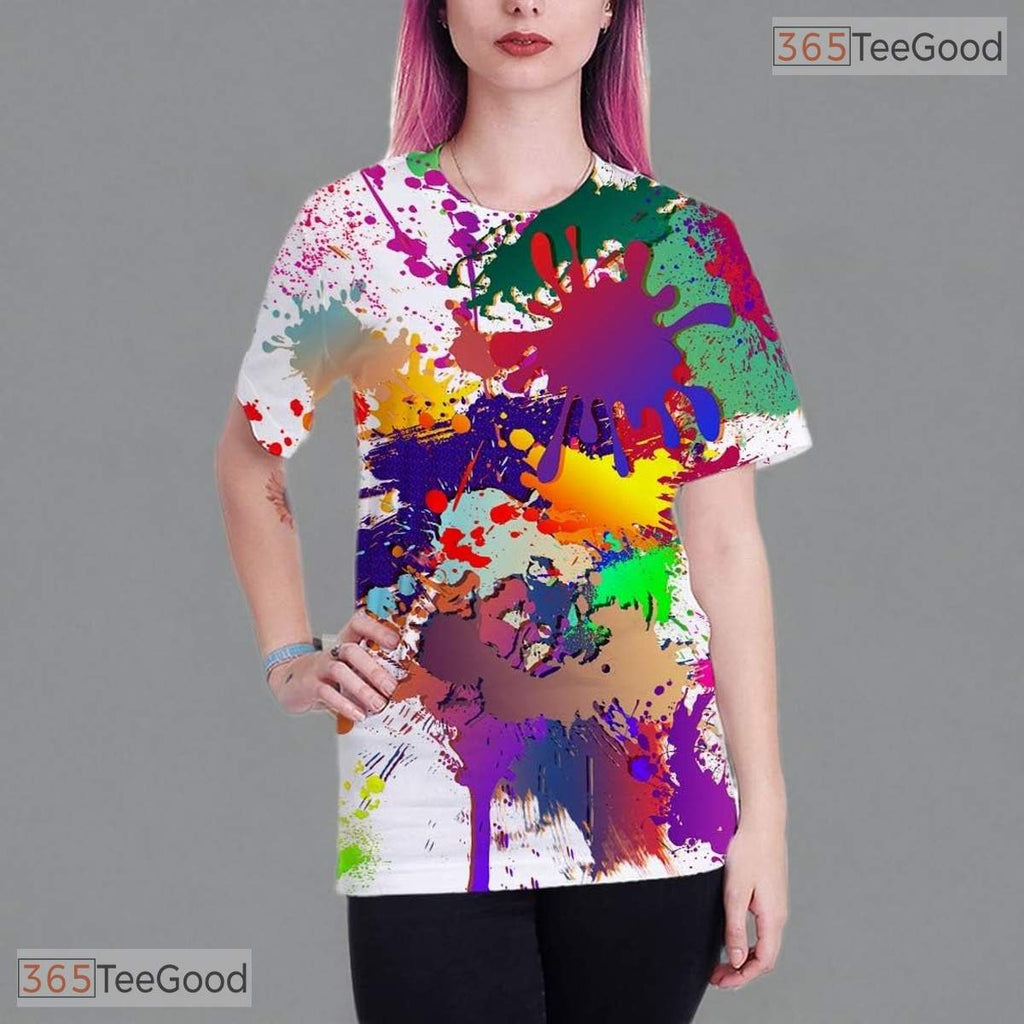 Crisp White Abstract Graphic Pattern 3D Printed Casual Unisex Tee Shirt Styles