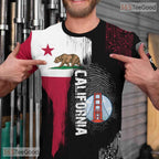 California State Black Novelty Graphic 3D Printed Casual Unisex Tee Shirt Styles