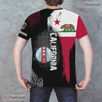 California State Black Novelty Graphic 3D Printed Casual Unisex Tee Shirt Styles