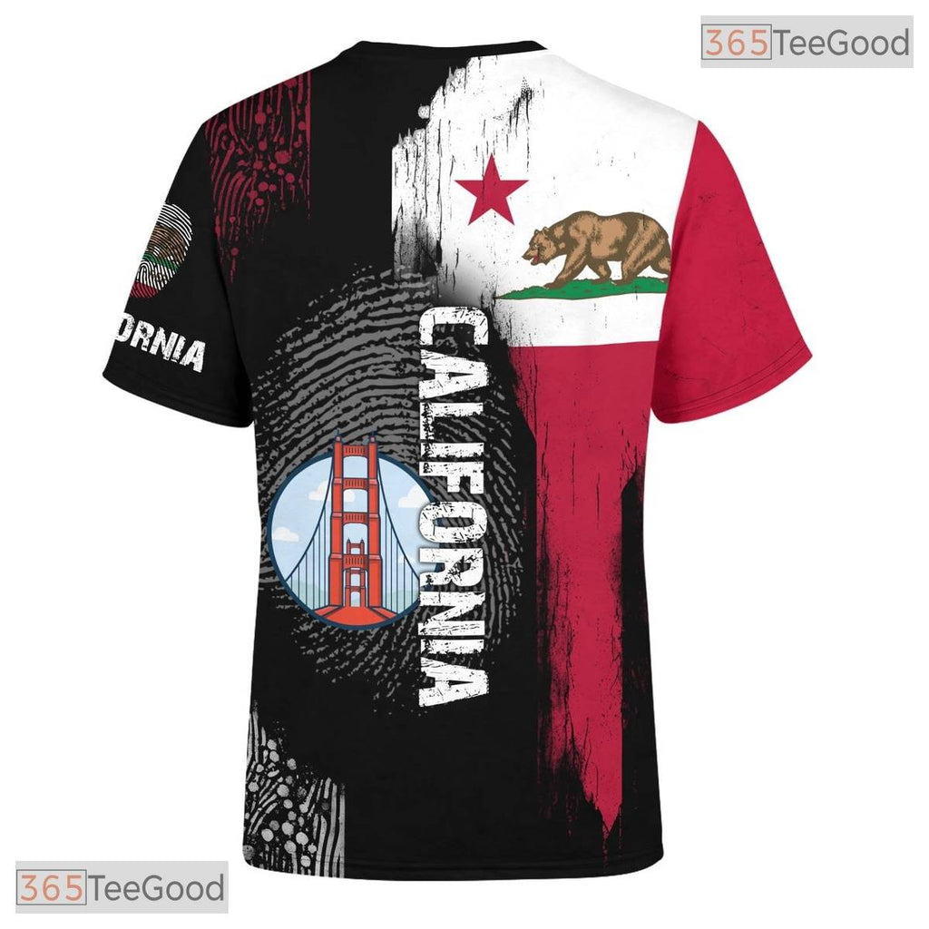 California State Black Novelty Graphic 3D Printed Casual Unisex Tee Shirt Styles