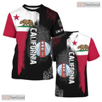 California State Black Novelty Graphic 3D Printed Casual Unisex Tee Shirt Styles
