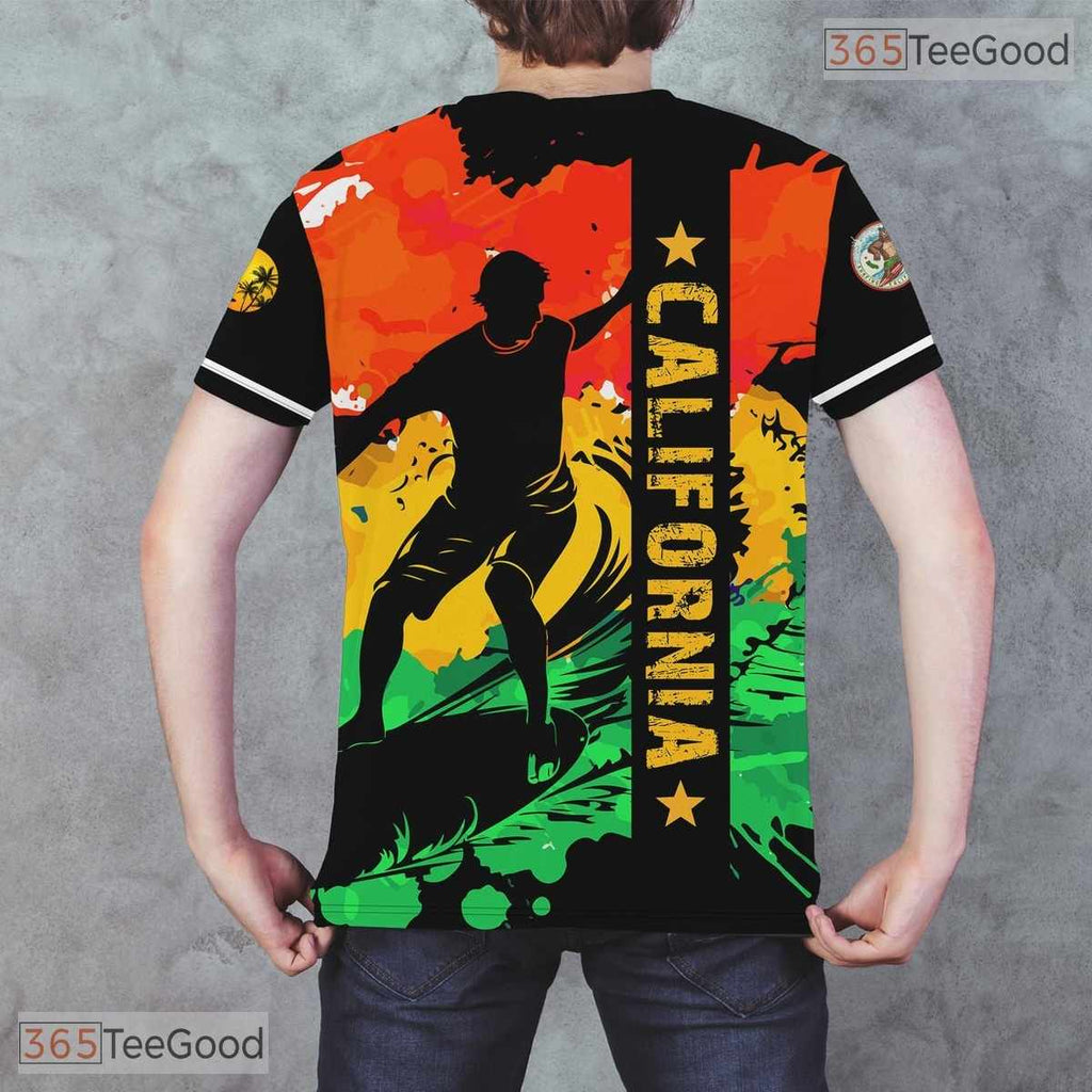 California State Orange Novelty Graphic 3D Printed Casual Unisex Tee Shirt Tops