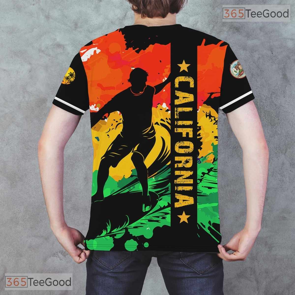 California State Orange Novelty Graphic 3D Printed Casual Unisex Tee Shirt Tops