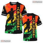 California State Orange Novelty Graphic 3D Printed Casual Unisex Tee Shirt Tops