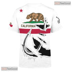 California State White Novelty Graphic 3D Printed Casual Unisex Tee Shirt Styles
