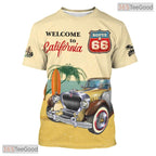 California State Yellow Novelty Graphic 3D Printed Casual Unisex Tee Shirt Tops