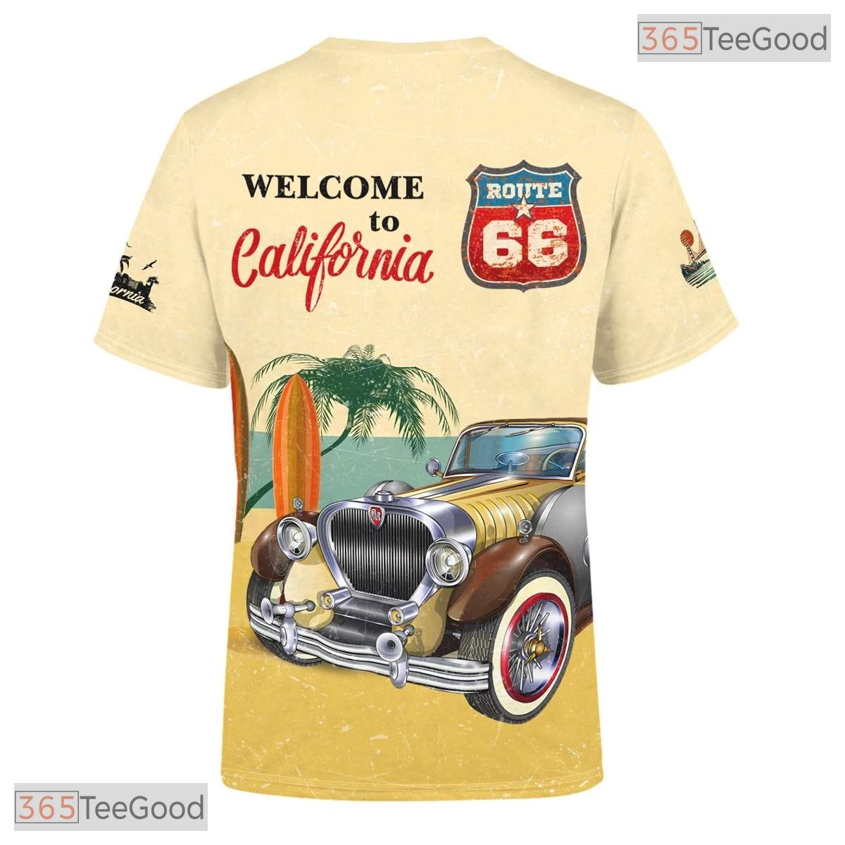 California State Yellow Novelty Graphic 3D Printed Casual Unisex Tee Shirt Tops