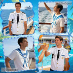 White Captain Sailor Uniform Costume Novelty 3D Printed Casual Unisex T-Shirt Styles