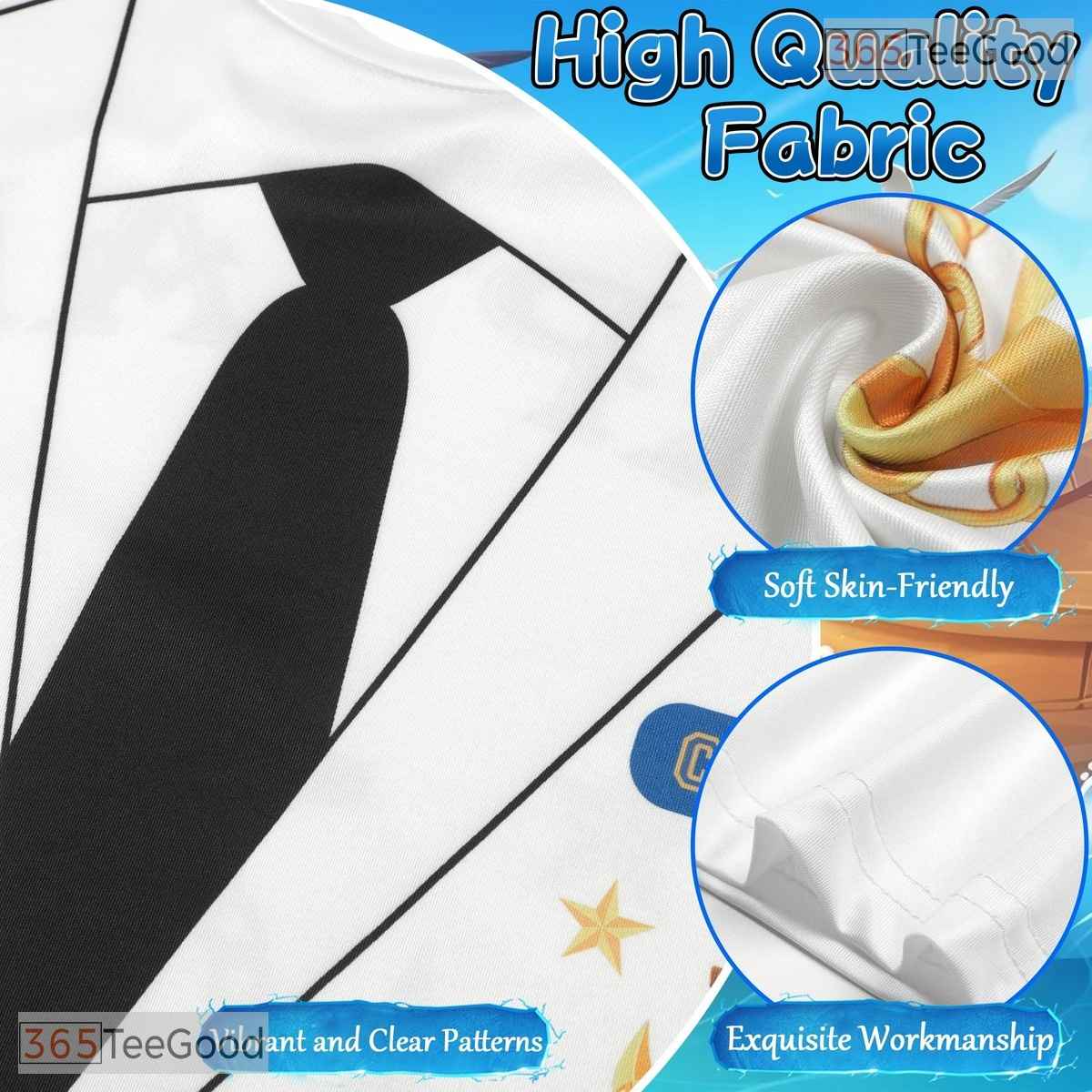 White Captain Sailor Uniform Costume Novelty 3D Printed Casual Unisex T-Shirt Styles