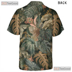 Casual Tropical Palm Leaf Hawaiian Shirt Unisex Summer Top Luau Beachwear