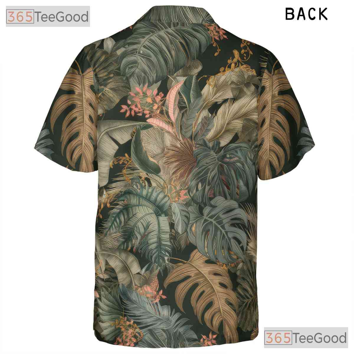 Casual Tropical Palm Leaf Hawaiian Shirt Unisex Summer Top Luau Beachwear
