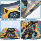 Cute Cat Urban Graffiti Art Pattern 3D Printed Casual Unisex Short Sleeve Tee