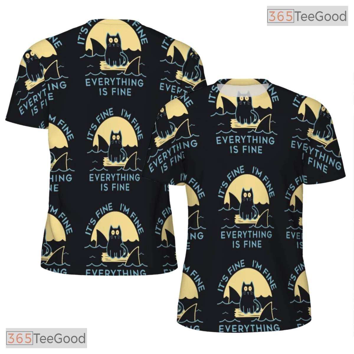 Funny Cat Letters Graphic Pattern 3D Printed Casual Short Sleeve Unisex Tee Top