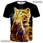 Funny Yellow Cat Animal Graphic Art Pattern 3D Printed Casual Unisex T-Shirts