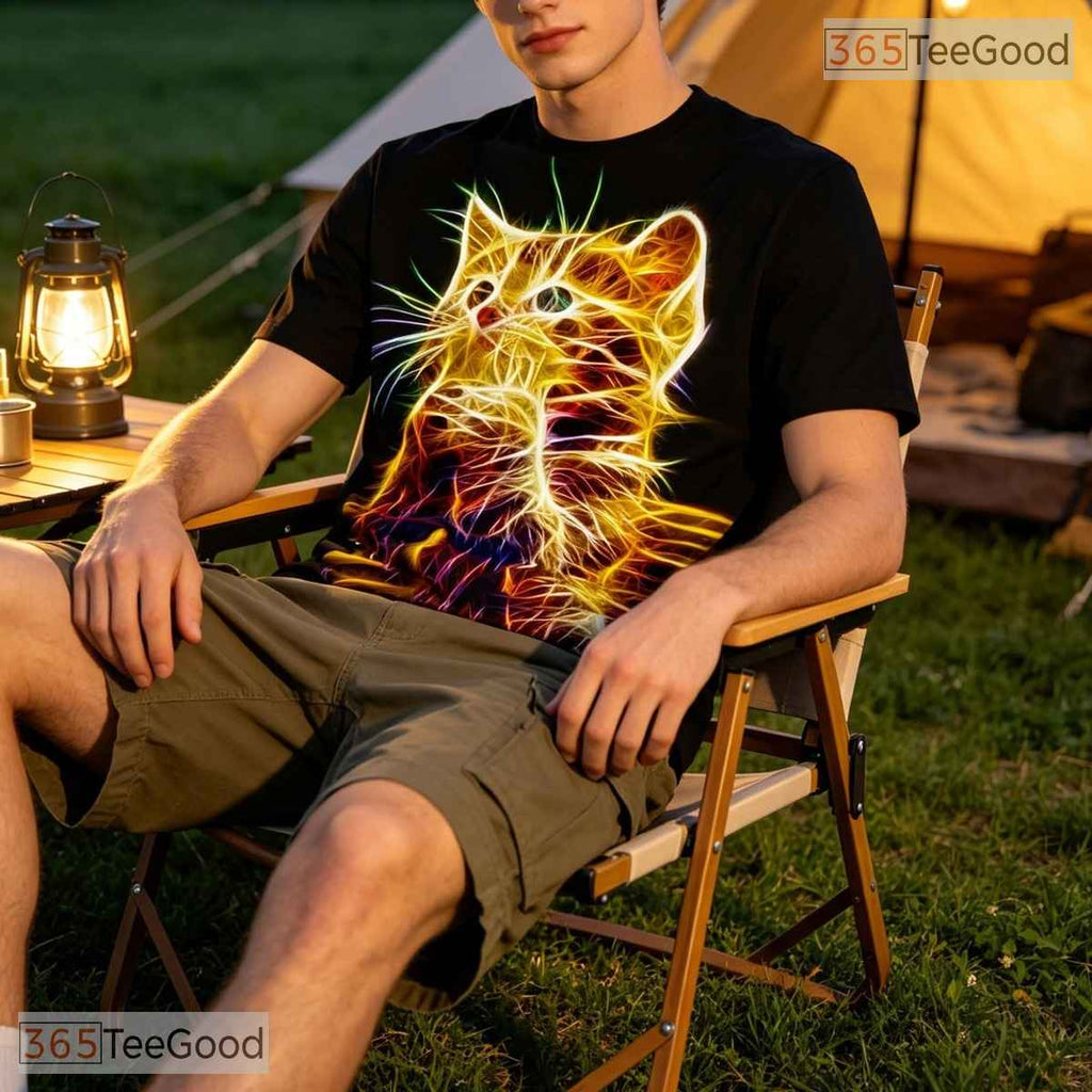 Funny Yellow Cat Animal Graphic Art Pattern 3D Printed Casual Unisex T-Shirts