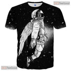 Sleek Black Modern Graphic Art Pattern Design 3D Printed Casual Unisex T-Shirt