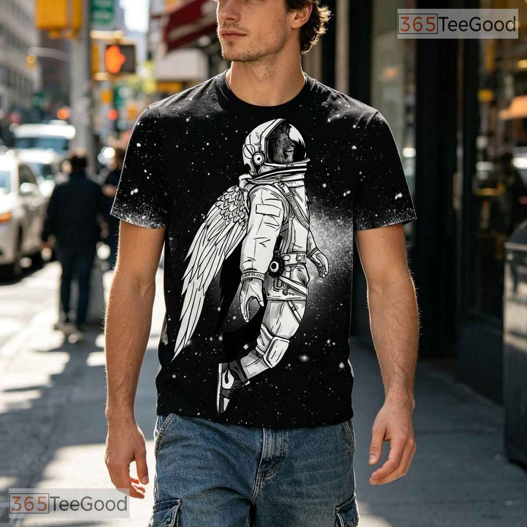 Sleek Black Modern Graphic Art Pattern Design 3D Printed Casual Unisex T-Shirt
