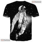 Sleek Black Modern Graphic Art Pattern Design 3D Printed Casual Unisex T-Shirt