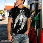 Sleek Black Modern Graphic Art Pattern Design 3D Printed Casual Unisex T-Shirt