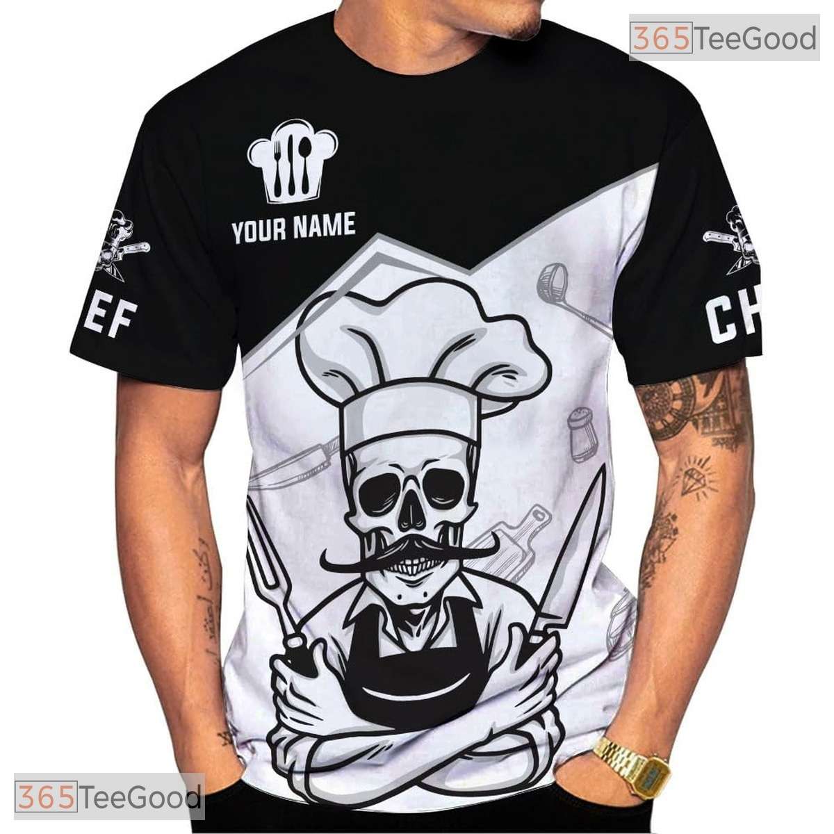 Personalized Cooking Culinary Knife 3D Graphic Print Casual Unisex Tee Shirt