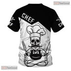 Personalized Cooking Culinary Knife 3D Graphic Print Casual Unisex Tee Shirt