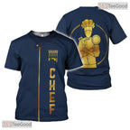 Culinary Arts Master Chef Knife 3D Graphic Printed Novelty Unisex Tee Shirt