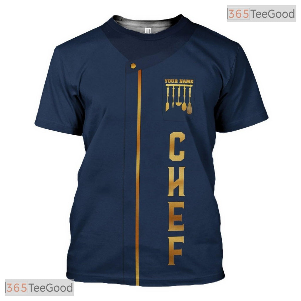 Culinary Arts Master Chef Knife 3D Graphic Printed Novelty Unisex Tee Shirt