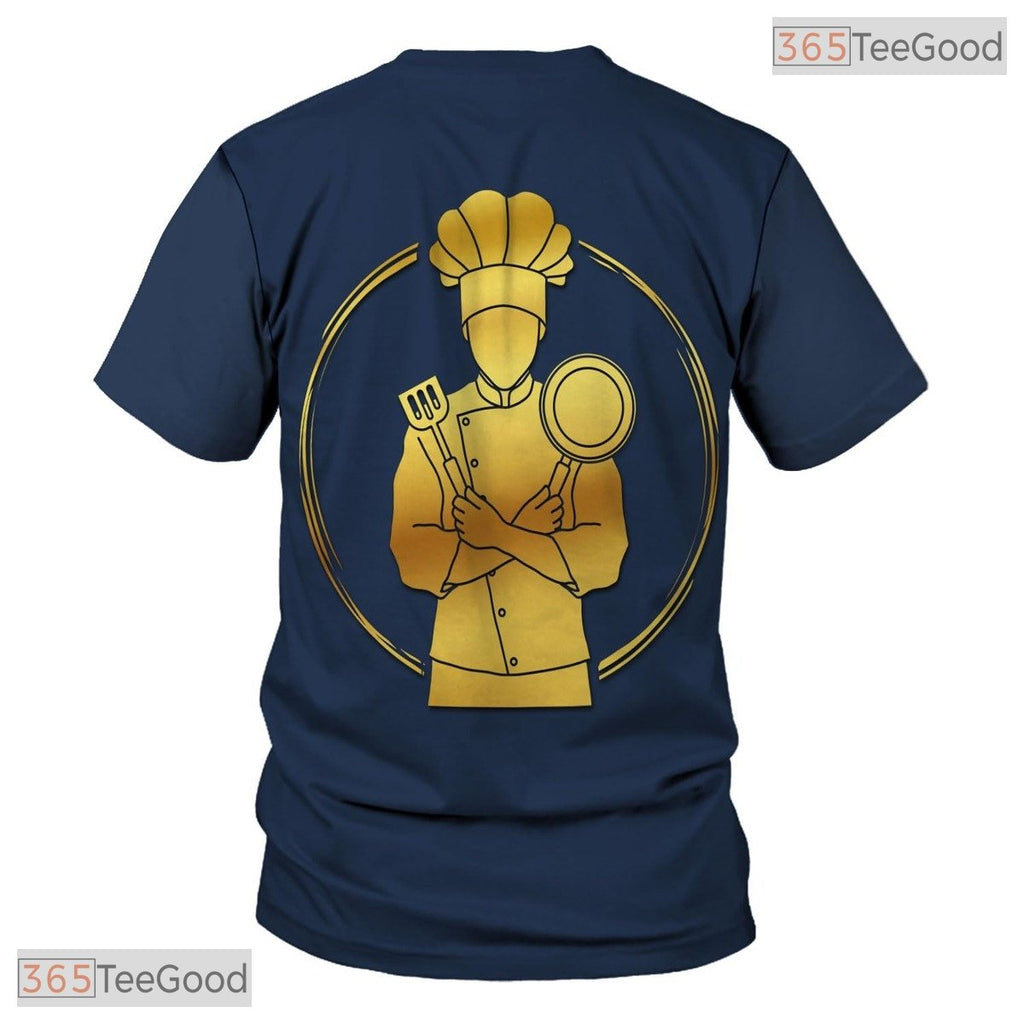Culinary Arts Master Chef Knife 3D Graphic Printed Novelty Unisex Tee Shirt