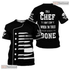 Professional Master Chef Knives 3D Graphic Printed Casual Unisex Tee Shirt