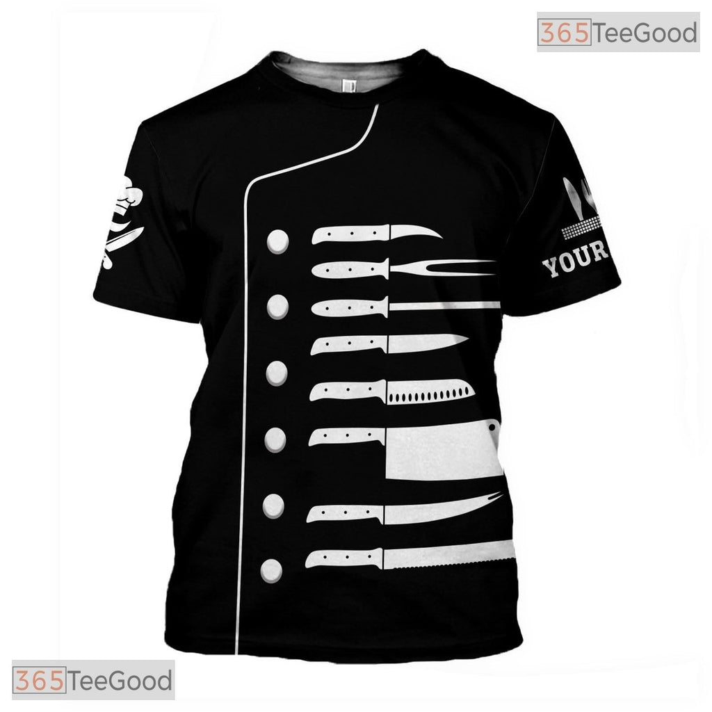 Professional Master Chef Knives 3D Graphic Printed Casual Unisex Tee Shirt