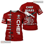 Master Cook Chef Casual 3D Graphic Printed T-Shirt Short Sleeve Men Women