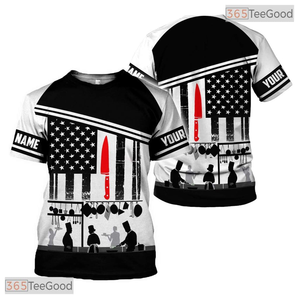 Funny Cooking Master Chef Knife 3D Graphic Print Casual Unisex T-Shirt Gift