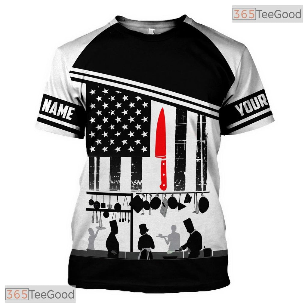 Funny Cooking Master Chef Knife 3D Graphic Print Casual Unisex T-Shirt Gift