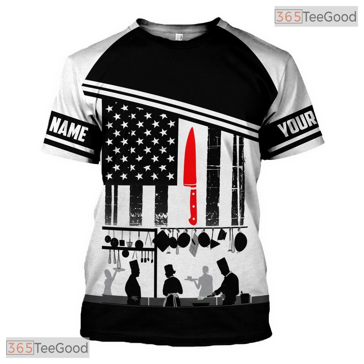 Funny Cooking Master Chef Knife 3D Graphic Print Casual Unisex T-Shirt Gift