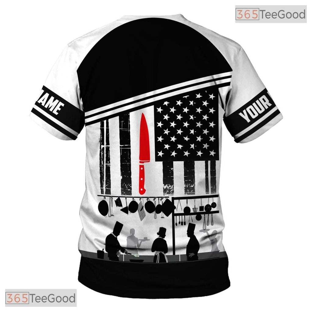 Funny Cooking Master Chef Knife 3D Graphic Print Casual Unisex T-Shirt Gift