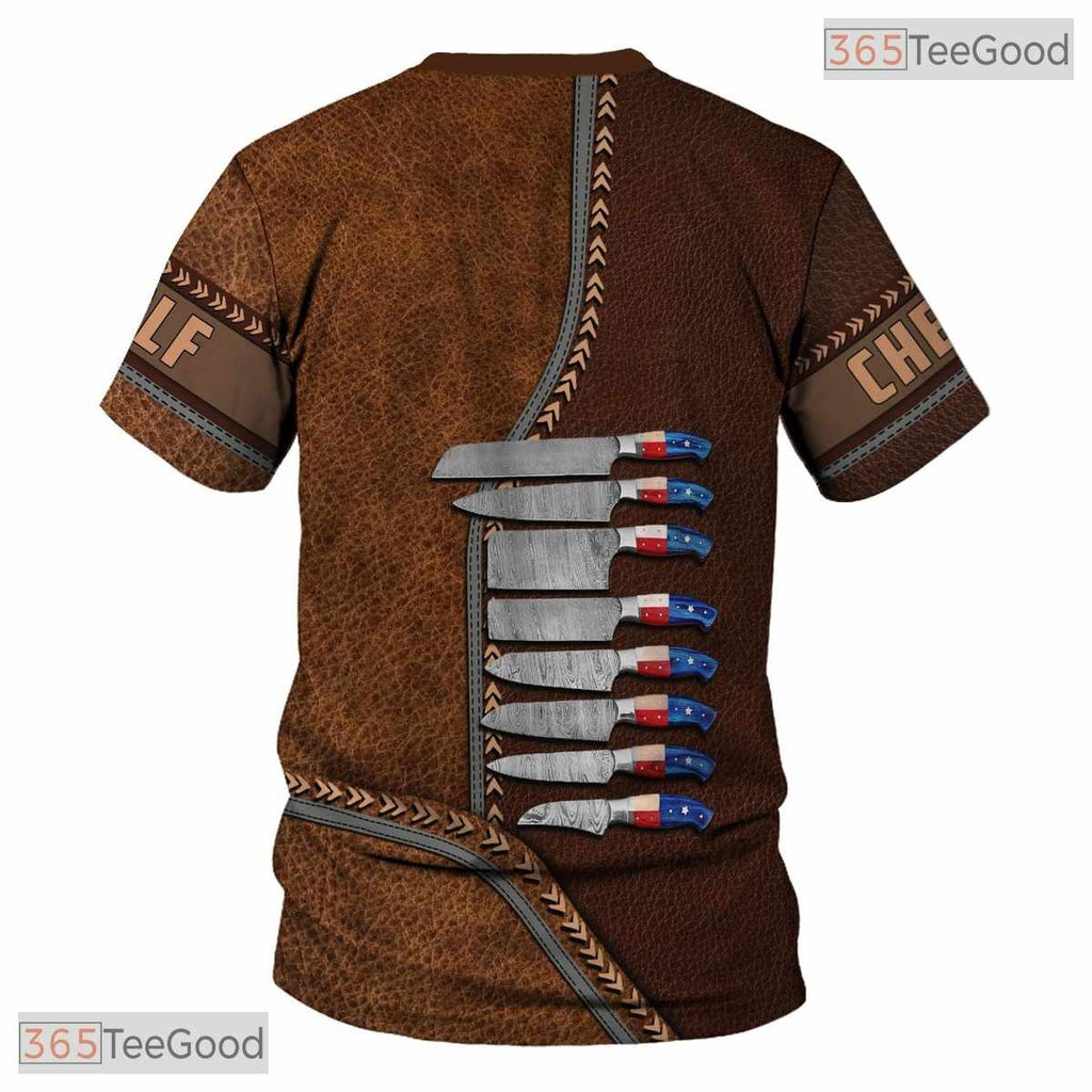 Master Chef Cooking Expert Knives 3D Graphic Printed T-Shirt Gift Men Women
