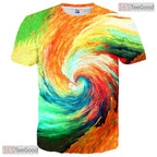 Bright Colorful Fashion Design 3D Printed Casual Short Sleeve Unisex T-Shirt Tops