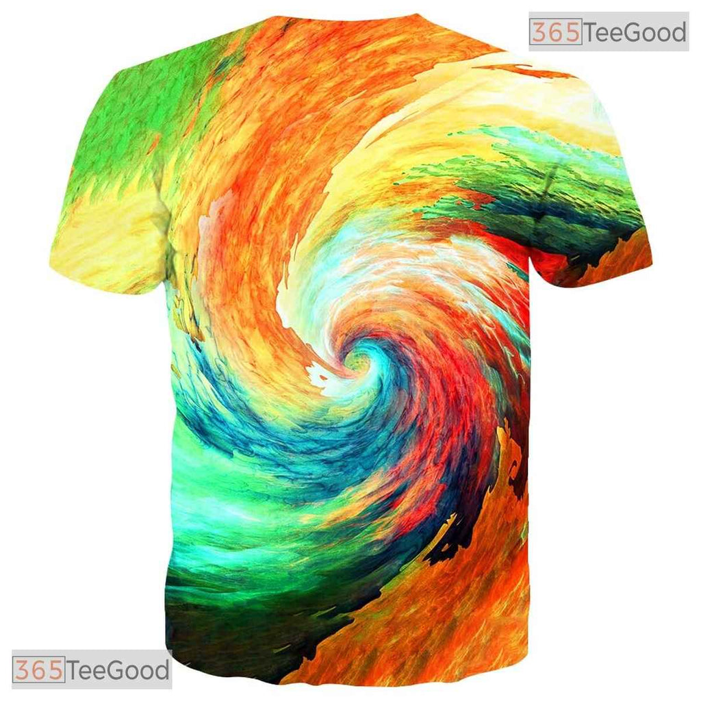 Bright Colorful Fashion Design 3D Printed Casual Short Sleeve Unisex T-Shirt Tops