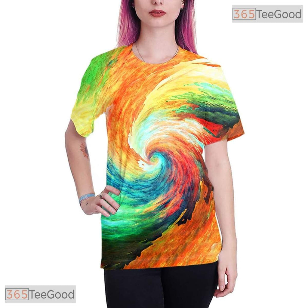 Unique Colorful Fashion Art 3D Printed Casual Short Sleeve Unisex T-Shirt Design