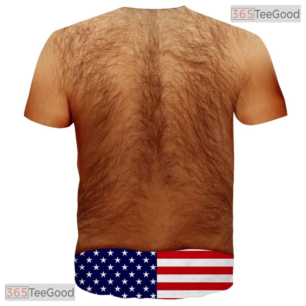 Patriotic Eagle Hairy Chest Costume Novelty 3D Printed Casual Unisex Tee Shirt