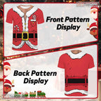 Christmas Red American Flag Patriotic Costume 3D Printed Casual Unisex T-Shirt Top