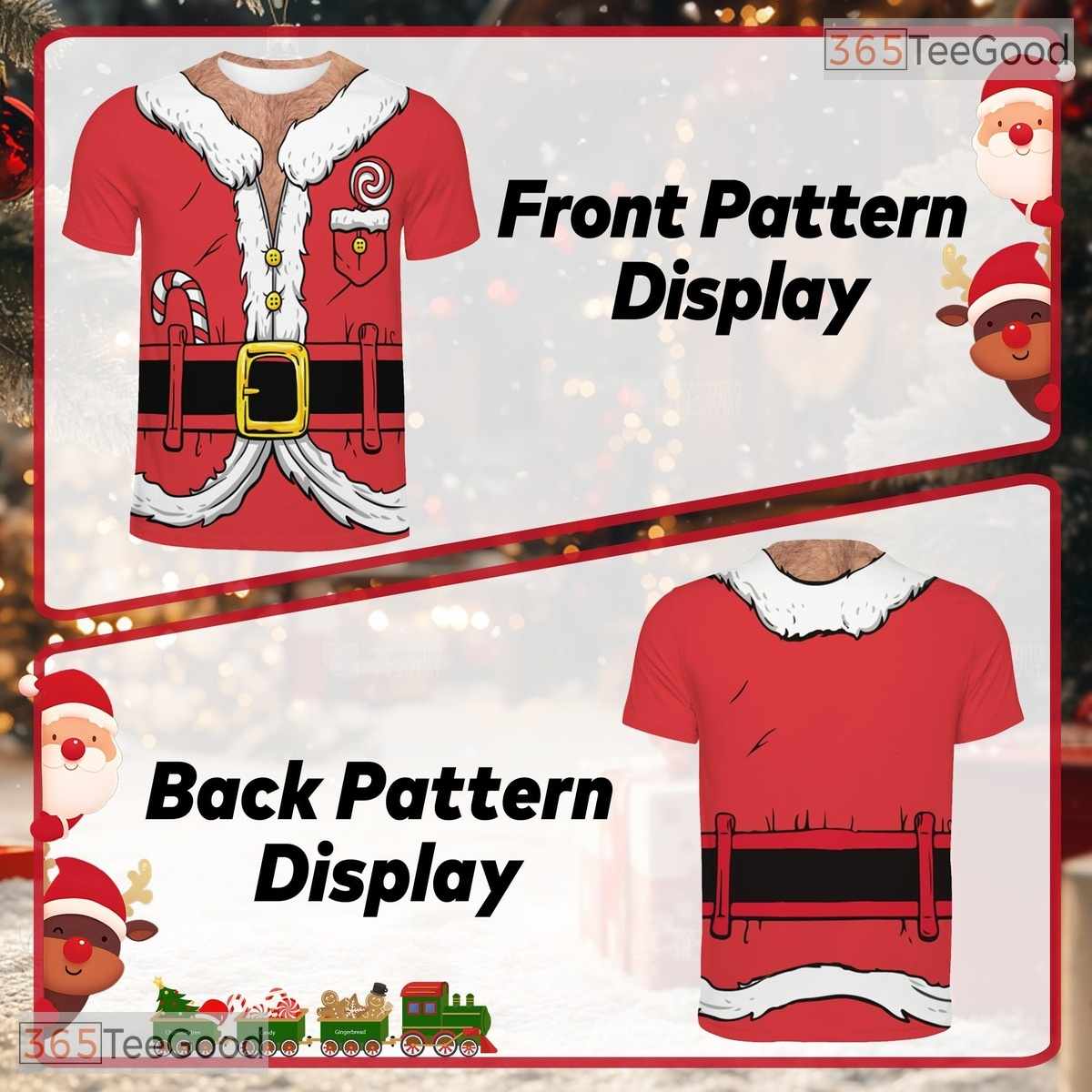 Christmas Red American Flag Patriotic Costume 3D Printed Casual Unisex T-Shirt Top