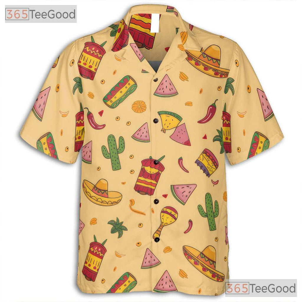 Cinco De Mayo Fiesta Pinata Sombrero Cactus Hawaiian Tee Unisex Summer Top